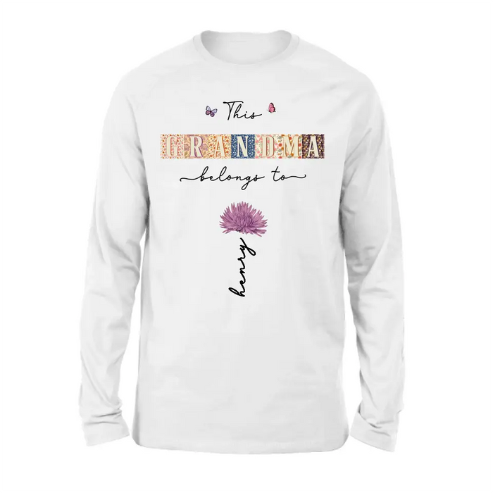 Personalized Grandma Shirt/Hoodie - Up to 12 Kids - Mother's Day Gift Idea for Grandma - This Grandma Belongs To