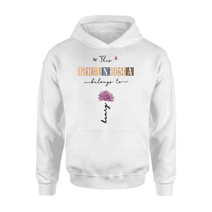 Personalized Grandma Shirt/Hoodie - Up to 12 Kids - Mother's Day Gift Idea for Grandma - This Grandma Belongs To