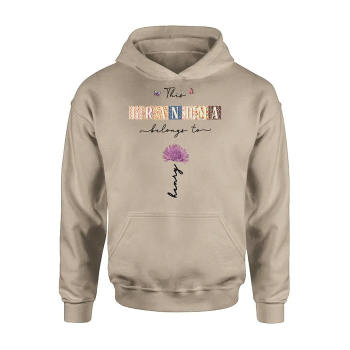 Personalized Grandma Shirt/Hoodie - Up to 12 Kids - Mother's Day Gift Idea for Grandma - This Grandma Belongs To