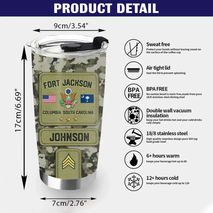 Personalized Veteran Tumbler - Gift For Veteran/Birthday/Father's Day - U.S.Veteran