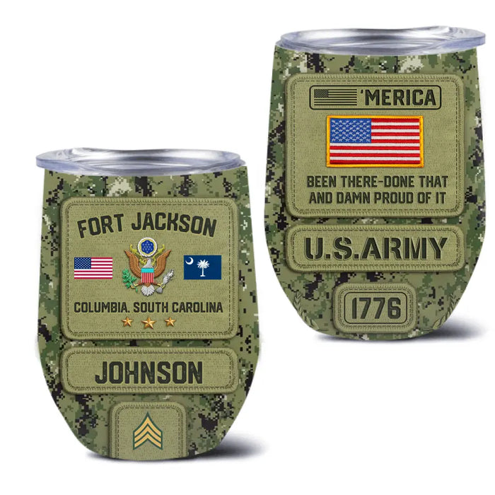 Personalized Veteran Wine Tumbler - Gift For Veteran/Birthday/Father's Day - U.S.Veteran