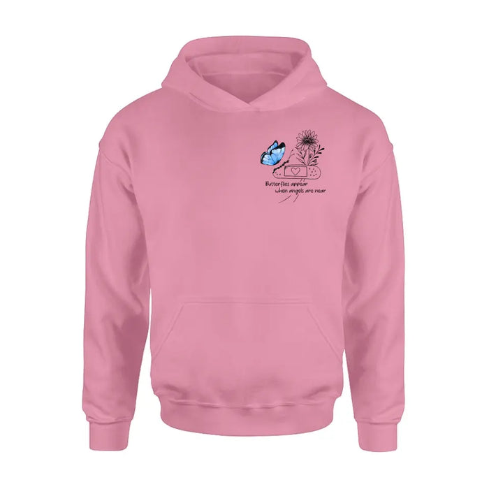 Personalized Memorial Unisex T-shirt/Long Sleeve/Sweatshirt/Hoodie - Memorial Gift Idea - Butterflies Appear When Angels Are Near