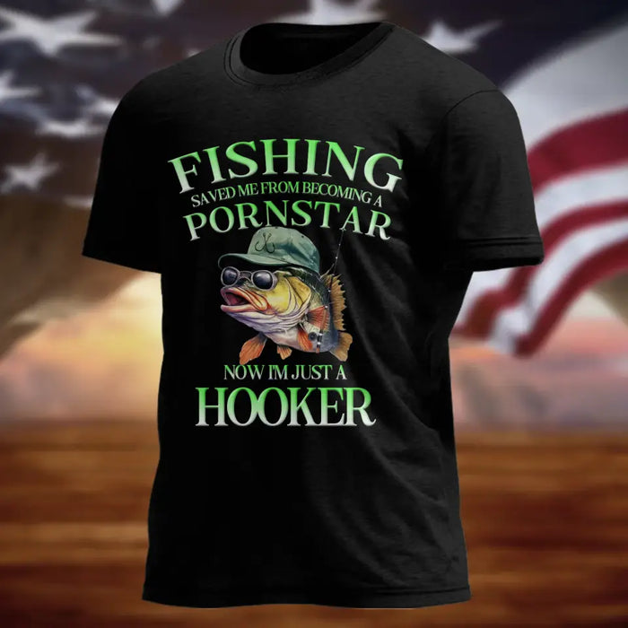 Personalized Fishing AOP T-shirt - Father's Day Gift Idea for Fishing - Fishing Saved Me