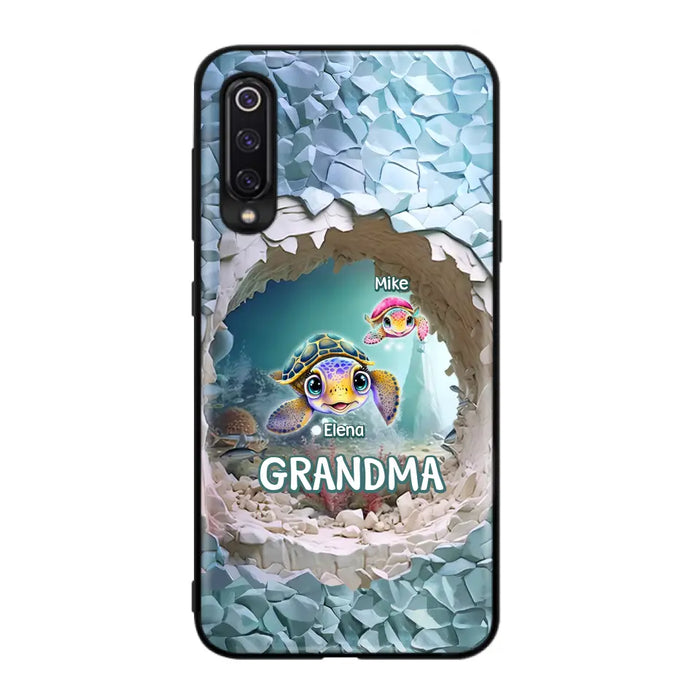 Personalized Turtle Phone Case - Up to 10 Kids - Mother's Day Gift Idea For Grandma - Case for Xiaomi/Huawei/Oppo