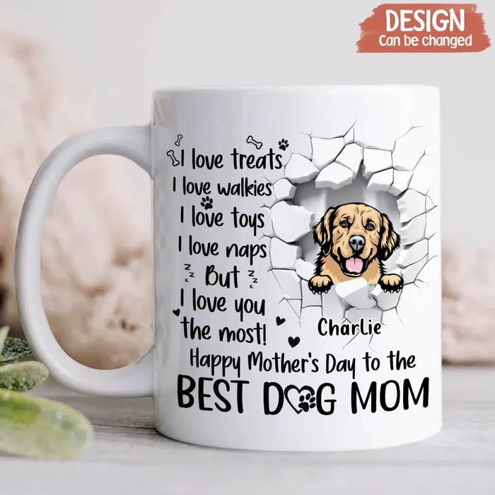 Personalized Funny Dog Coffee Mug - Gift Idea For Dog Lovers/Mother's Day Gift - Up to 3 Dogs - Happy Mother's Day To The Best Dog Mom