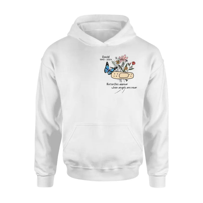 Personalized Memorial Unisex T-shirt/Long Sleeve/Sweatshirt/Hoodie - Memorial Gift Idea - Butterflies Appear When Angels Are Near