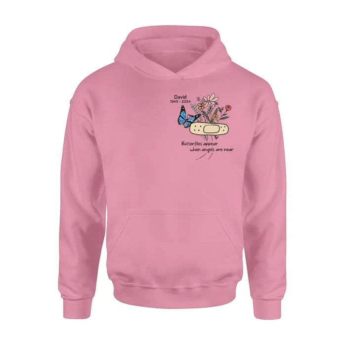Personalized Memorial Unisex T-shirt/Long Sleeve/Sweatshirt/Hoodie - Memorial Gift Idea - Butterflies Appear When Angels Are Near