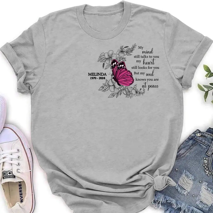 Personalized Butterfly Memorial T-shirt - Bereavement Gift For Loss of Family Members