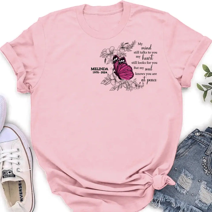 Personalized Butterfly Memorial T-shirt - Bereavement Gift For Loss of Family Members