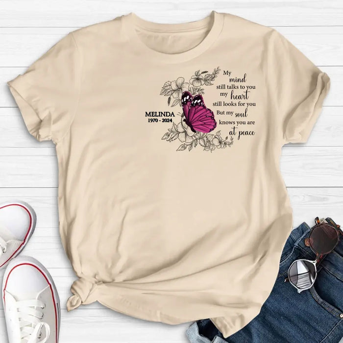 Personalized Butterfly Memorial T-shirt - Bereavement Gift For Loss of Family Members