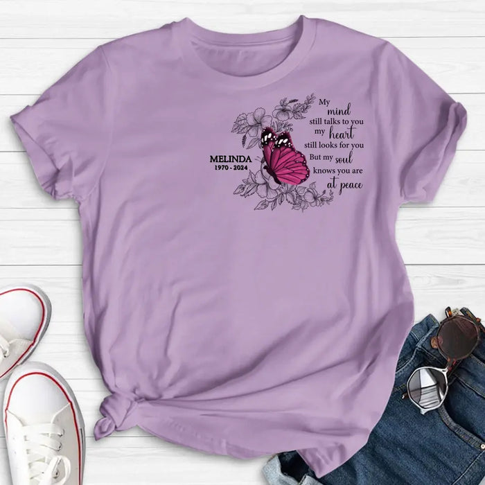 Personalized Butterfly Memorial T-shirt - Bereavement Gift For Loss of Family Members