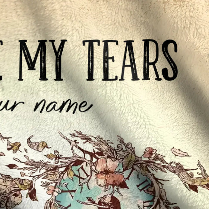 Personalized Memorial Fleece Throw Blanket/Quilt - Memorial Gift Idea For Family Member - I Hide My Tears