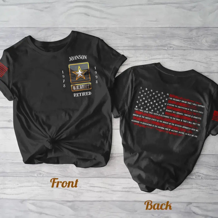 Personalized Veteran AOP Men's T-shirt - Father's Day Gift Idea For Veteran - I Do Solemnly Swear That I Will Support & Defend The Constitution Of The United States