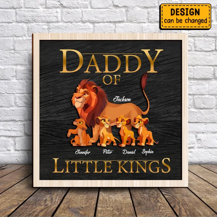 Personalized Lion 2 Layered Wooden Art - Up to 7 Children - Father's Day Gift Idea - Best Dad In The Pride Lands