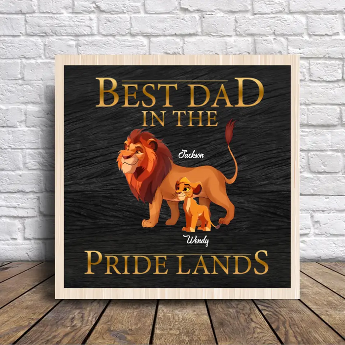 Personalized Lion 2 Layered Wooden Art - Up to 7 Children - Father's Day Gift Idea - Best Dad In The Pride Lands