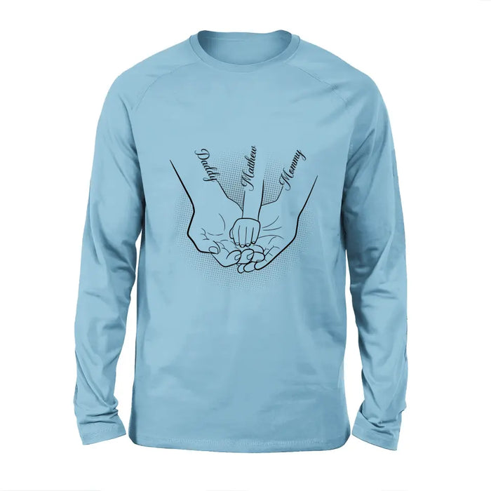 Personalized Family Hand In Hand Shirt/Hoodie - Mother's Day/Father's Day Gift Idea - Up to 3 Kids
