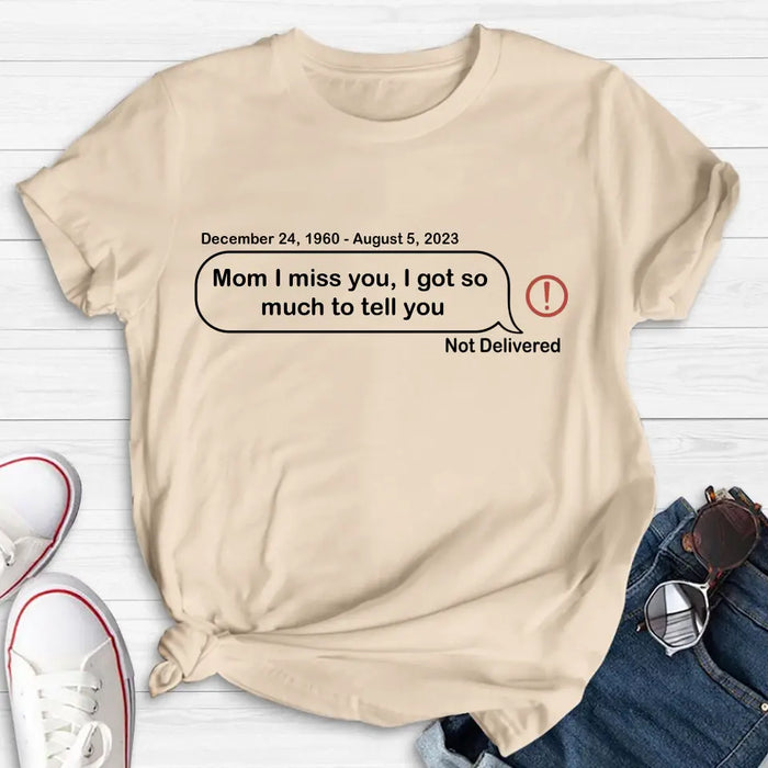 Personalized Memorial Dad Mom Shirt/Hoodie - Memorial Gift For Family Member - Custom Your Message - I Miss You