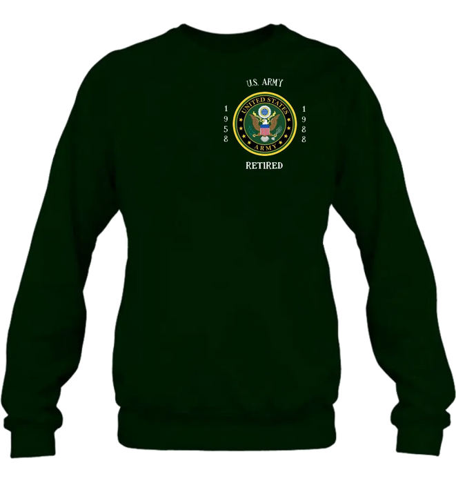 Personalized Retired Veteran Shirt/Hoodie - Father's Day Gift Idea for Veteran
