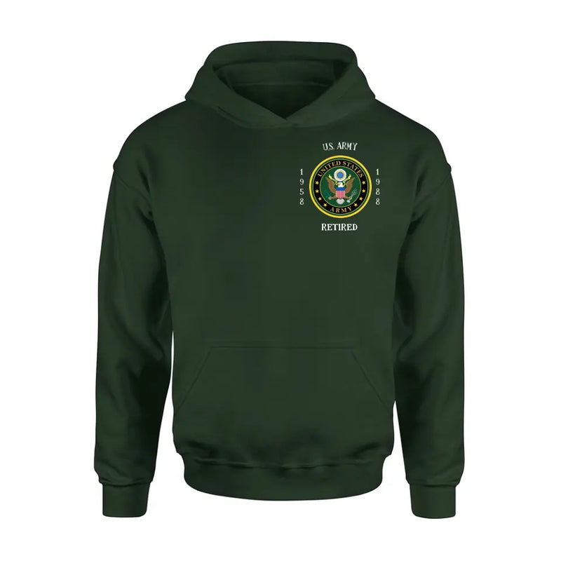 Personalized Retired Veteran Shirt/Hoodie - Father's Day Gift Idea for Veteran