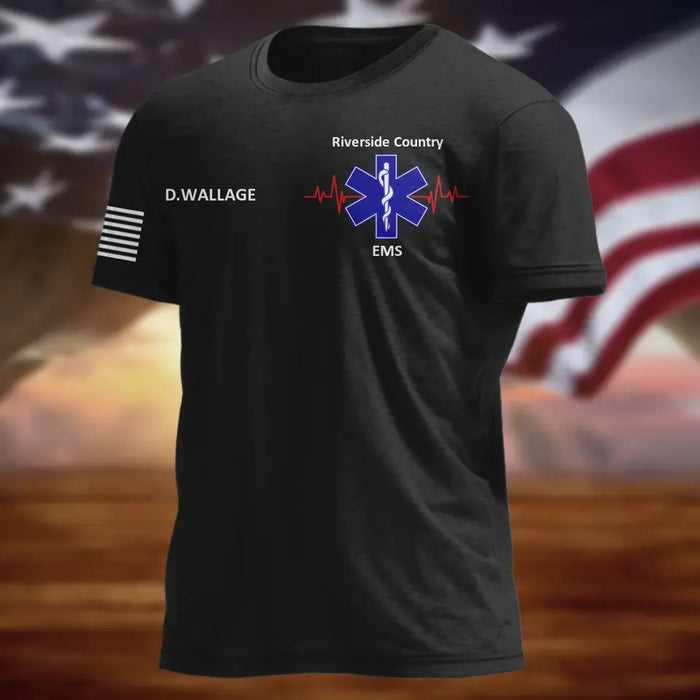 Personalized EMS/EMT/Paramedic/Firefighter/Police AOP T-shirt - Gift Idea For Paramedic/Firefighter/Police - Together As One