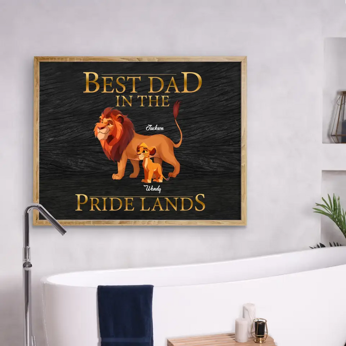 Personalized Lion Poster - Up to 7 Children - Father's Day Gift Idea for Dad - Best Dad In The Pride Lands