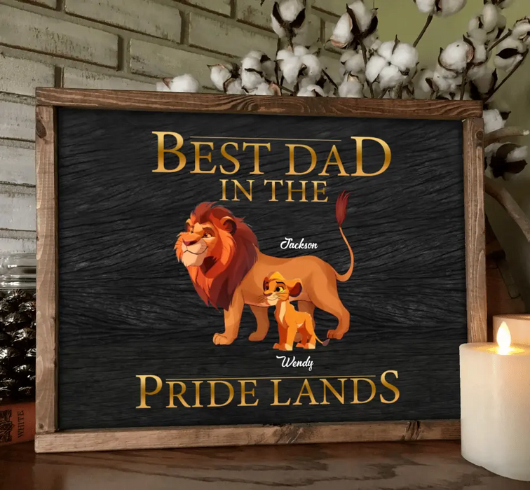 Personalized Lion Poster - Up to 7 Children - Father's Day Gift Idea for Dad - Best Dad In The Pride Lands