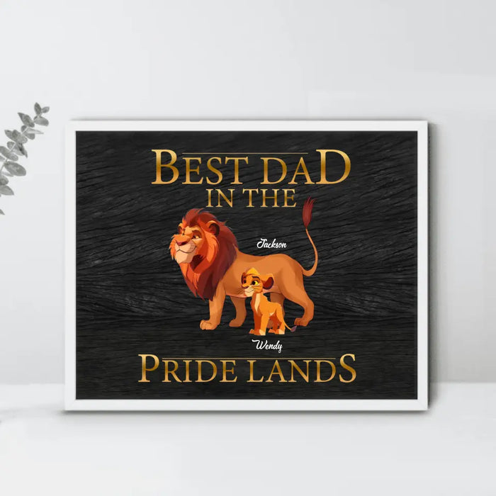 Personalized Lion Poster - Up to 7 Children - Father's Day Gift Idea for Dad - Best Dad In The Pride Lands