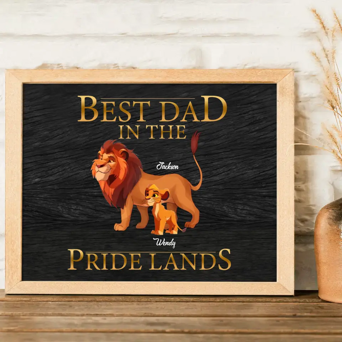 Personalized Lion Poster - Up to 7 Children - Father's Day Gift Idea for Dad - Best Dad In The Pride Lands
