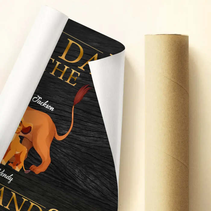 Personalized Lion Poster - Up to 7 Children - Father's Day Gift Idea for Dad - Best Dad In The Pride Lands