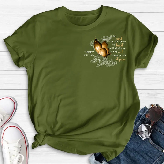 Personalized Memorial Shirt/Hoodie - Memorial Gift Idea for Mother's Day/Father's Day - My Mind Still Talks To You