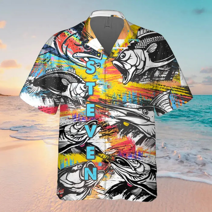 Personalized Fishing Hawaiian Shirt - Father's Day Gift Idea for Fishing Lovers - Can't Work Today My Arm Is In A Cast