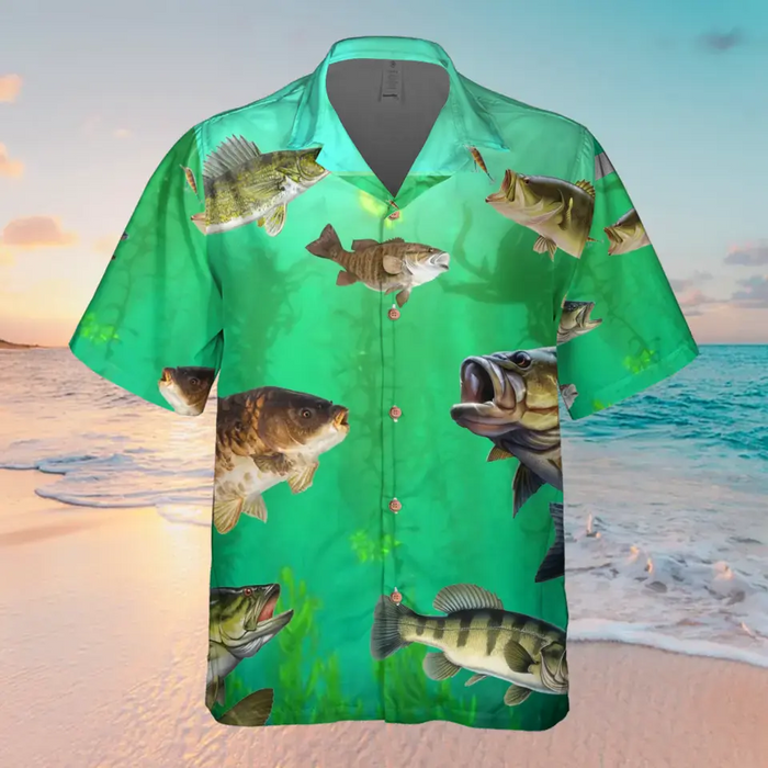 Personalized Dad Hawaiian T-Shirt - Birthday/Father's Day Gift Idea For Dad Papa Grandpa Husband - Hooked On Being Papa