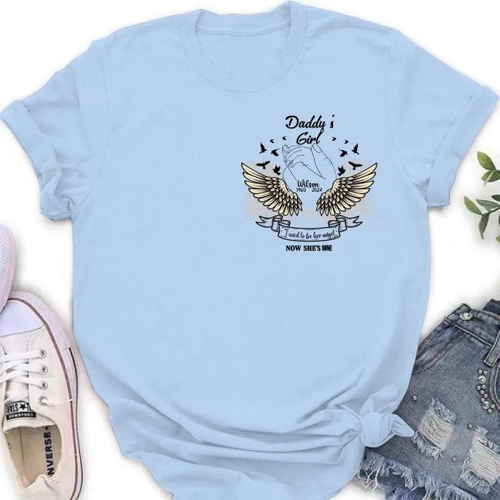 Personalized Memorial Angel Shirt/Hoodie - Memorial Gift Idea for Mother's Day/Father's Day - Grandma's Girl I Used To Be Her Angel Now She's Mine