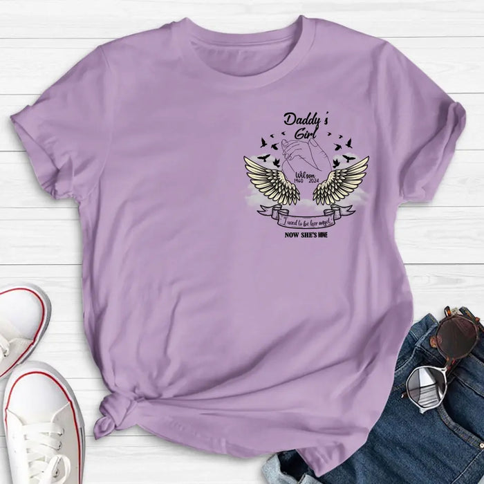 Personalized Memorial Angel Shirt/Hoodie - Memorial Gift Idea for Mother's Day/Father's Day - Grandma's Girl I Used To Be Her Angel Now She's Mine