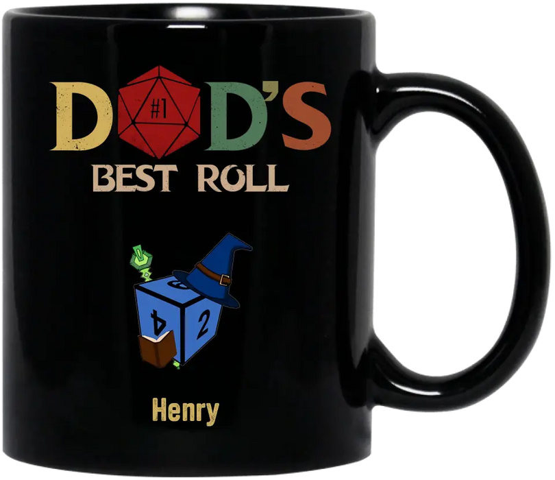 Personalized Dad's Best Roll Coffee Mug - Gift Idea for Father's Day - Up to 6 Kids