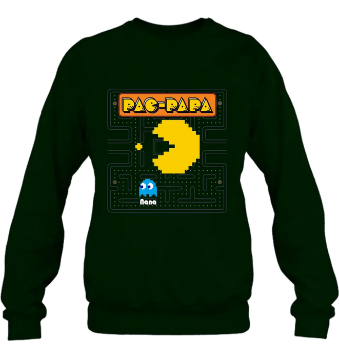 Personalized Pac-Dad Shirt/Hoodie - Father's Day Gift Idea For Dad/Grandpa/Papa - Up to 8 Kids