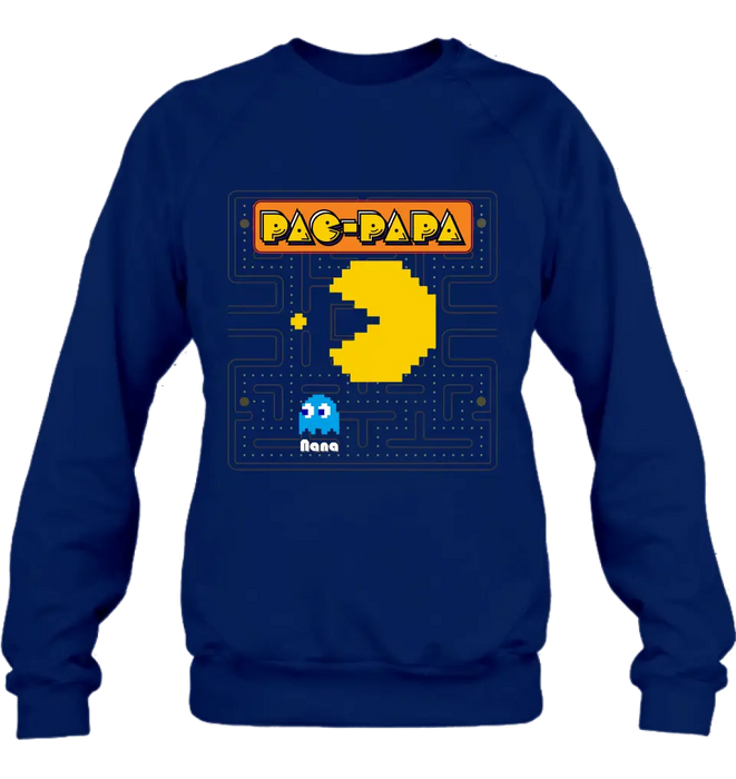 Personalized Pac-Dad Shirt/Hoodie - Father's Day Gift Idea For Dad/Grandpa/Papa - Up to 8 Kids