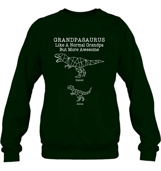 Personalized Dinosaur T-Shirt - Gift For Father's Day - Grandpasaurus Like A Normal Grandpa But More Awesome