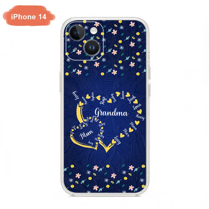 Personalized Grandma Mom Phone Case - Gift Idea For Mother's Day - Up to 12 Kids - Case For iPhone And Samsung