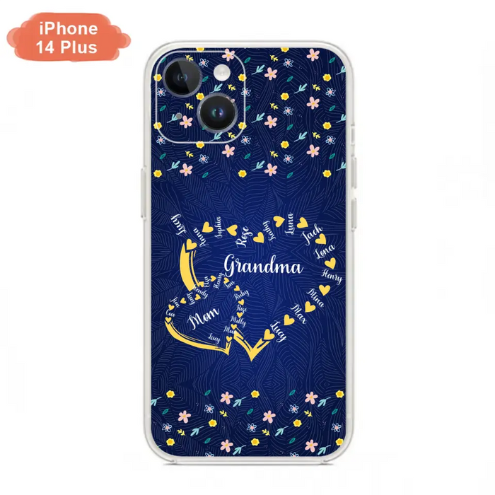 Personalized Grandma Mom Phone Case - Gift Idea For Mother's Day - Up to 12 Kids - Case For iPhone And Samsung