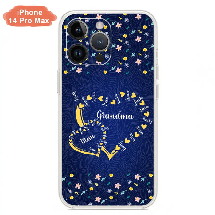 Personalized Grandma Mom Phone Case - Gift Idea For Mother's Day - Up to 12 Kids - Case For iPhone And Samsung