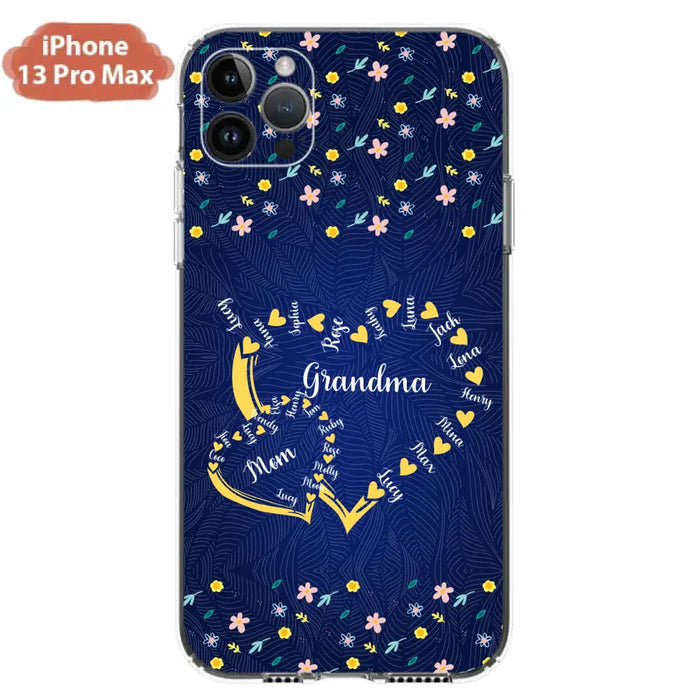 Personalized Grandma Mom Phone Case - Gift Idea For Mother's Day - Up to 12 Kids - Case For iPhone And Samsung