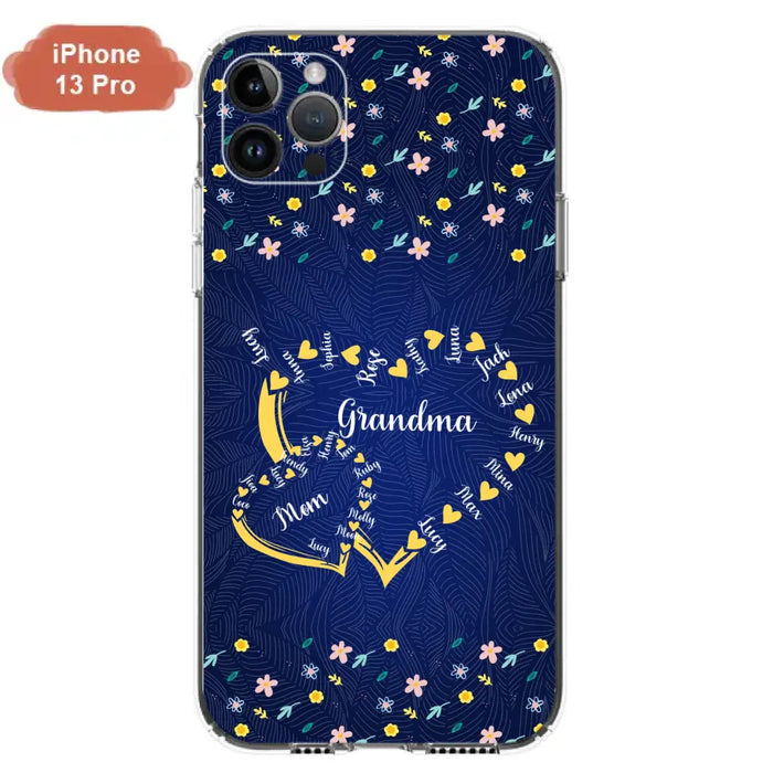 Personalized Grandma Mom Phone Case - Gift Idea For Mother's Day - Up to 12 Kids - Case For iPhone And Samsung