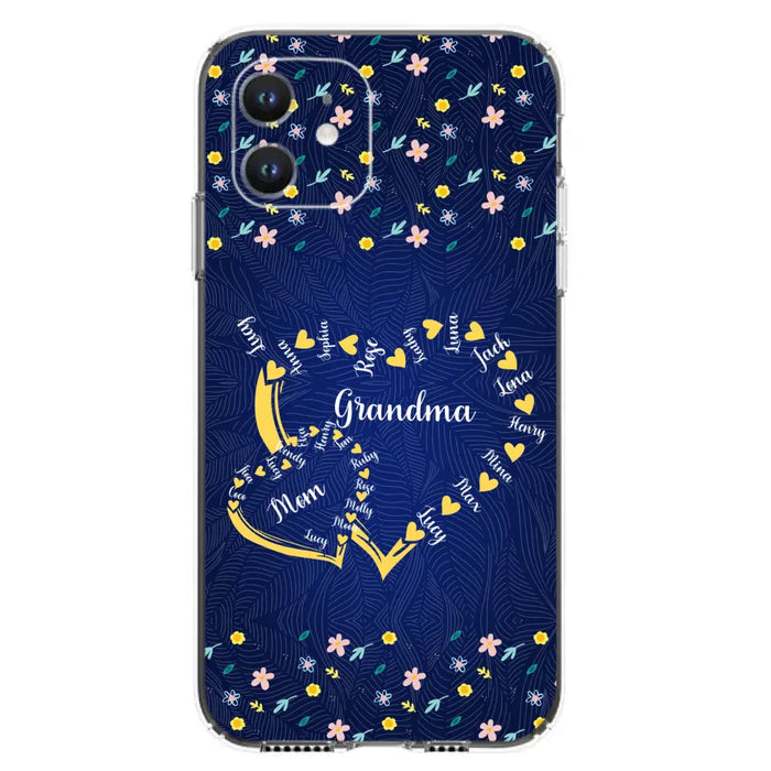 Personalized Grandma Mom Phone Case - Gift Idea For Mother's Day - Up to 12 Kids - Case For iPhone And Samsung