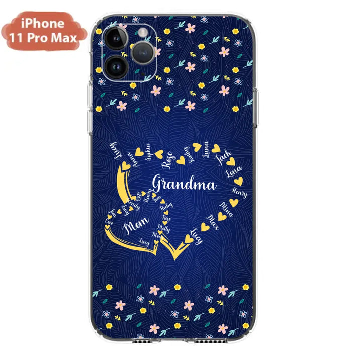 Personalized Grandma Mom Phone Case - Gift Idea For Mother's Day - Up to 12 Kids - Case For iPhone And Samsung