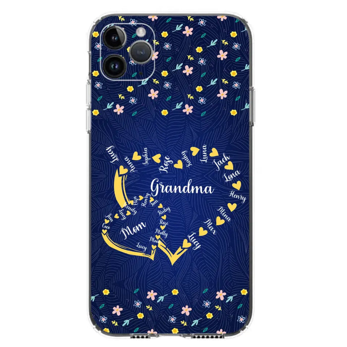 Personalized Grandma Mom Phone Case - Gift Idea For Mother's Day - Up to 12 Kids - Case For iPhone And Samsung