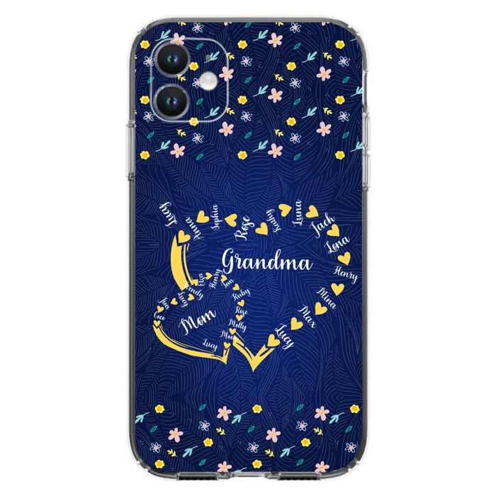 Personalized Grandma Mom Phone Case - Gift Idea For Mother's Day - Up to 12 Kids - Case For iPhone And Samsung