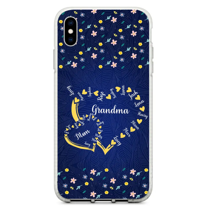 Personalized Grandma Mom Phone Case - Gift Idea For Mother's Day - Up to 12 Kids - Case For iPhone And Samsung