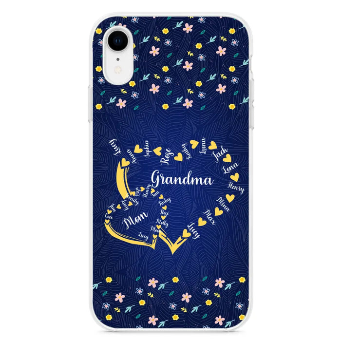 Personalized Grandma Mom Phone Case - Gift Idea For Mother's Day - Up to 12 Kids - Case For iPhone And Samsung