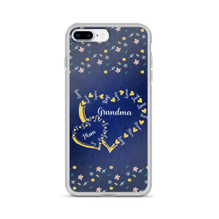 Personalized Grandma Mom Phone Case - Gift Idea For Mother's Day - Up to 12 Kids - Case For iPhone And Samsung